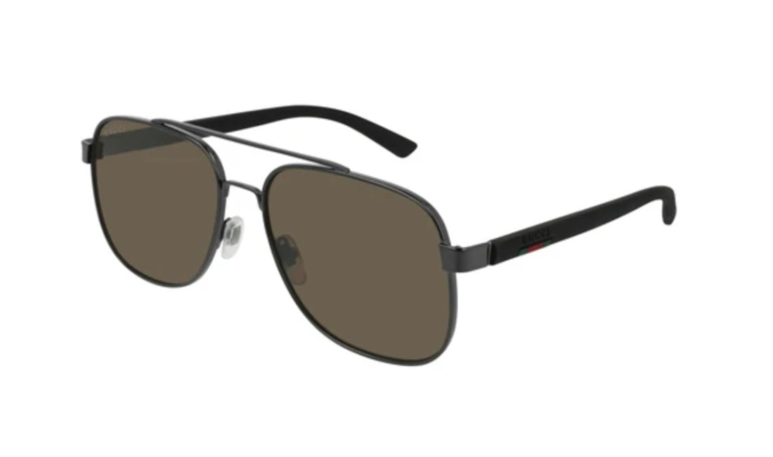 Sunglasses Gucci GG0422S (Polarized) Aviator, Black, Gucci, Large, Mens, Metal, Polarized, Prescription, Sunglasses