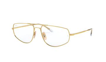 Frames Rayban 0RX6455 Aviator, Frames, Gold, Grey, Large, Mens, Metal, Prescription, Rayban
