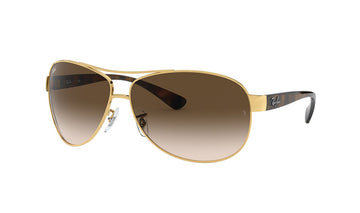 Sunglasses Rayban 3386 Aviator, Gold, Large, Mens, Metal, Non-Polarized, Prescription, Rayban, Sunglasses