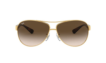 Sunglasses Rayban 3386 Aviator, Gold, Large, Mens, Metal, Non-Polarized, Prescription, Rayban, Sunglasses