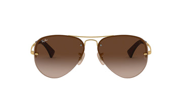 Sunglasses Rayban 3449 Aviator, Gold, Large, Mens, Metal, Non-Polarized, Prescription, Rayban, Silver, Sunglasses