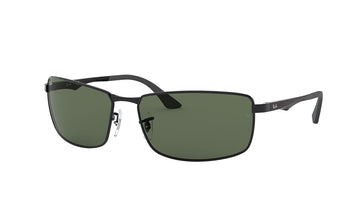 Sunglasses Rayban 3498 Black, Grey, Large, Mens, Metal, Non-Polarized, Prescription, Rayban, Rectangle, Sunglasses