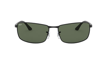 Sunglasses Rayban 3498 Black, Grey, Large, Mens, Metal, Non-Polarized, Prescription, Rayban, Rectangle, Sunglasses