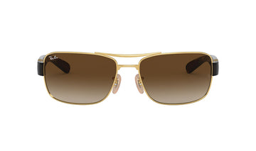 Sunglasses Rayban 3522 Gold, Large, Mens, Metal, Non-Polarized, Prescription, Rayban, Rectangle, Sunglasses