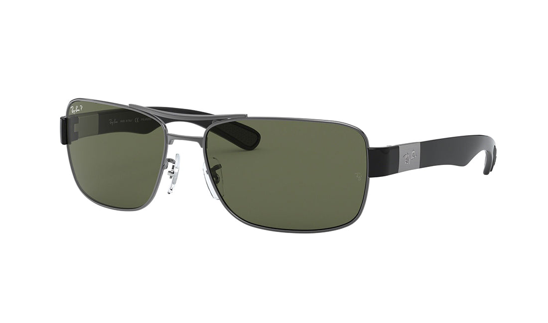 Sunglasses Rayban 3522 (Polarized) Black, Grey, Large, Mens, Metal, Polarized, Prescription, Rayban, Rectangle, Sunglasses