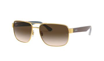 Sunglasses Rayban 3530 Aviator, Gold, Grey, Large, Mens, Metal, Non-Polarized, Plastic, Prescription, Rayban, Sunglasses