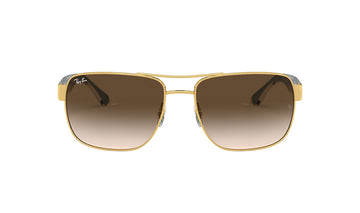 Sunglasses Rayban 3530 Aviator, Gold, Grey, Large, Mens, Metal, Non-Polarized, Plastic, Prescription, Rayban, Sunglasses