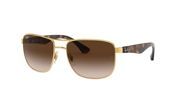 Sunglasses Rayban 3533 Aviator, Gold, Large, Mens, Metal, Non-Polarized, Prescription, Rayban, Sunglasses