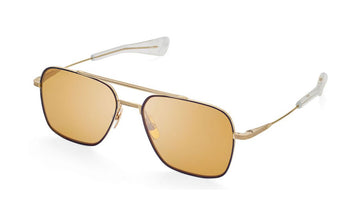 Sunglasses DITA Flight Seven (Polarized) Aviator, Black, Dita, Gold, Large, Mens, Non-Prescription, Polarized, Sunglasses, Titanium