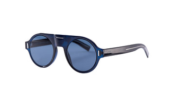 Sunglasses Dior Homme DiorFraction2 Blue, Dior, Mens, Non-Polarized, Plastic, Prescription, Round, Small, Sunglasses