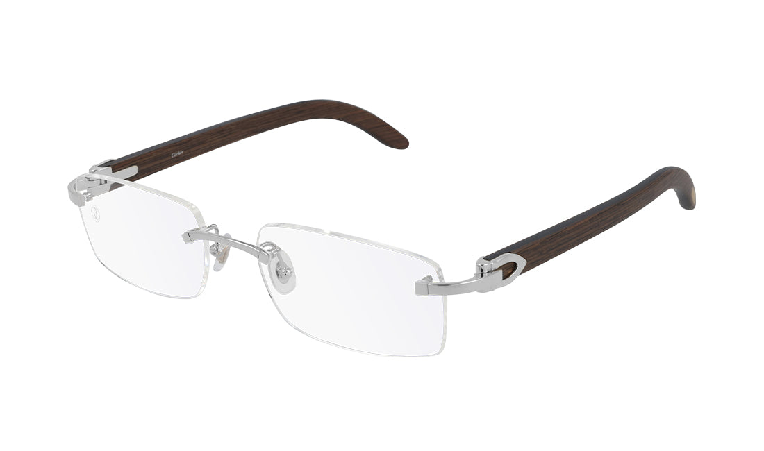 Frames Cartier 0052O Cartier, Frames, Metal, Prescription, Rectangle, Unisex, Wood