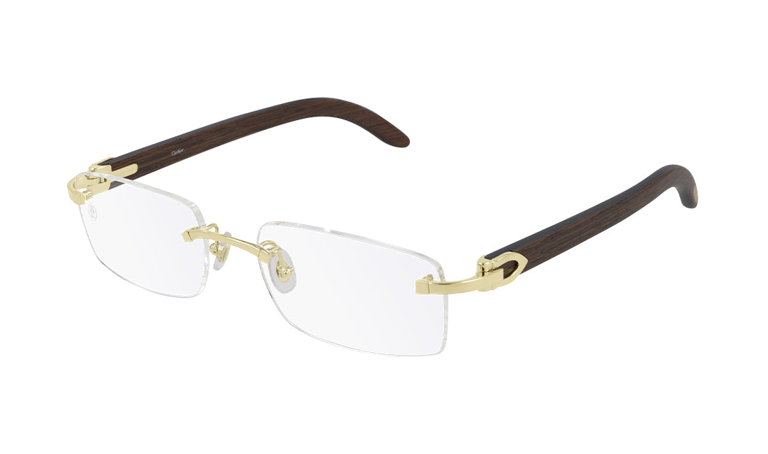 Frames Cartier 0052O Cartier, Frames, Metal, Prescription, Rectangle, Unisex, Wood