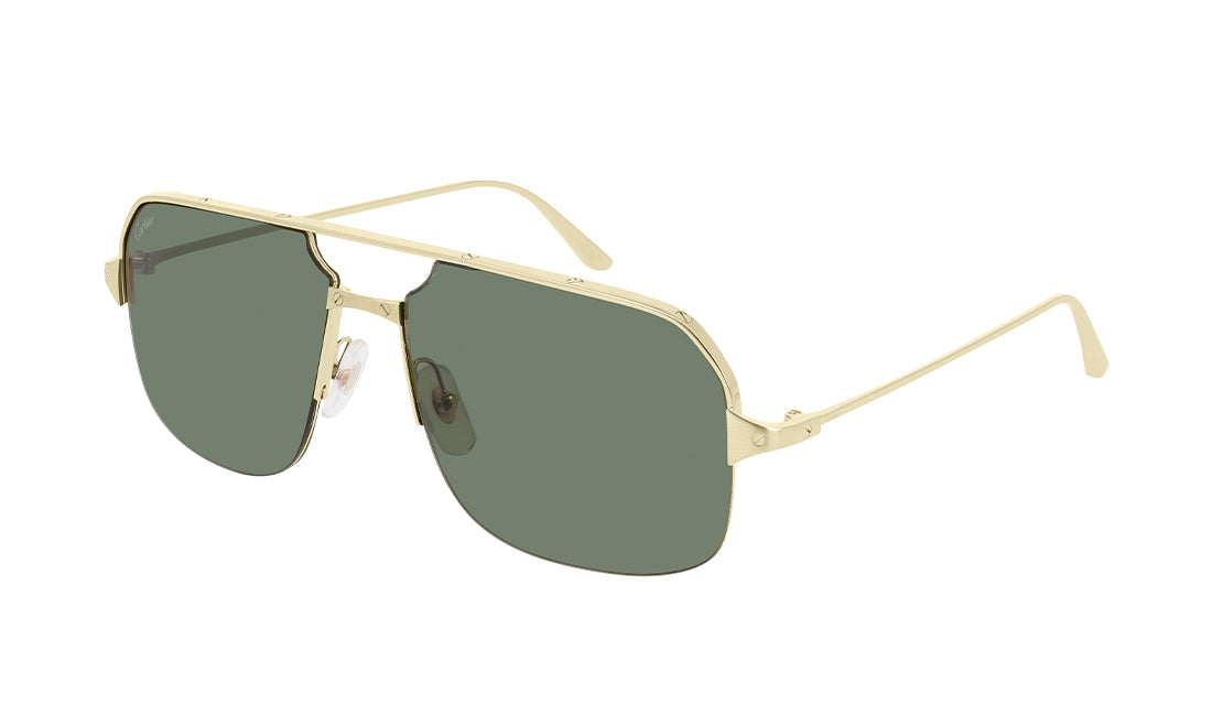 Sunglasses Cartier 0230S Aviator, Cartier, Mens, Metal, Non-Polarized, Non-Prescription, Sunglasses