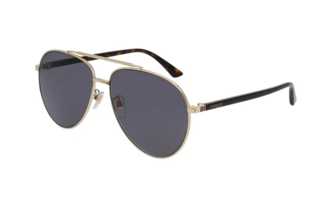 Sunglasses Gucci GG0043SA Aviator, Gold, Gucci, Large, Mens, Metal, Non-Polarized, Prescription, Sunglasses