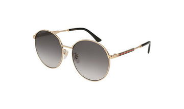 Sunglasses Gucci GG0206SK Gold, Gucci, Large, Metal, Non-Polarized, Prescription, Round, Sunglasses, Womens