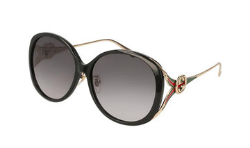 Sunglasses Gucci GG0226S Black, Gucci, Large, Non-Polarized, Non-Prescription, Oval, Plastic, Sunglasses, Womens