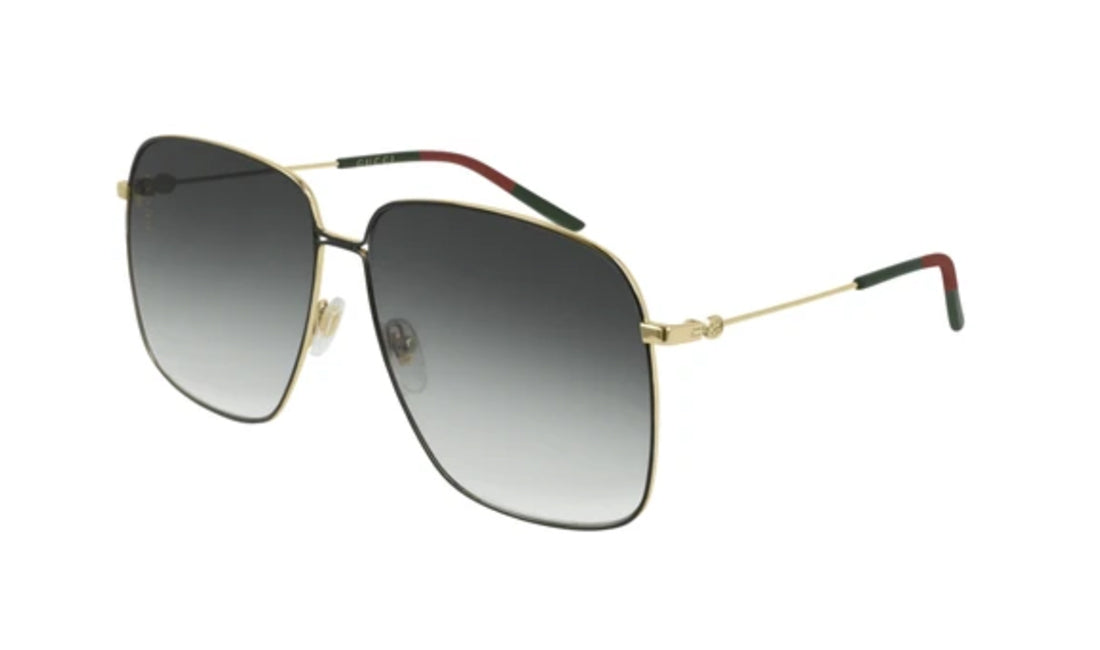 Sunglasses Gucci GG0394S Black, D Frame, Gucci, Large, Metal, Non-Polarized, Non-Prescription, Sunglasses, Womens