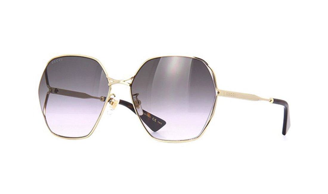 Sunglasses Gucci GG0818SA D Frame, Gold, Gucci, Large, Metal, Non-Polarized, Non-Prescription, Sunglasses, Womens