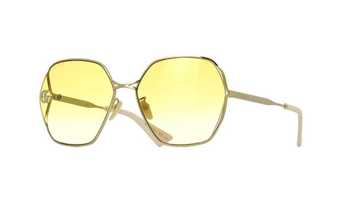 Sunglasses Gucci GG0818SA D Frame, Gold, Gucci, Large, Metal, Non-Polarized, Non-Prescription, Sunglasses, Womens