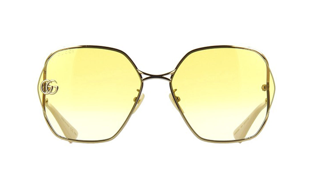 Sunglasses Gucci GG0818SA D Frame, Gold, Gucci, Large, Metal, Non-Polarized, Non-Prescription, Sunglasses, Womens
