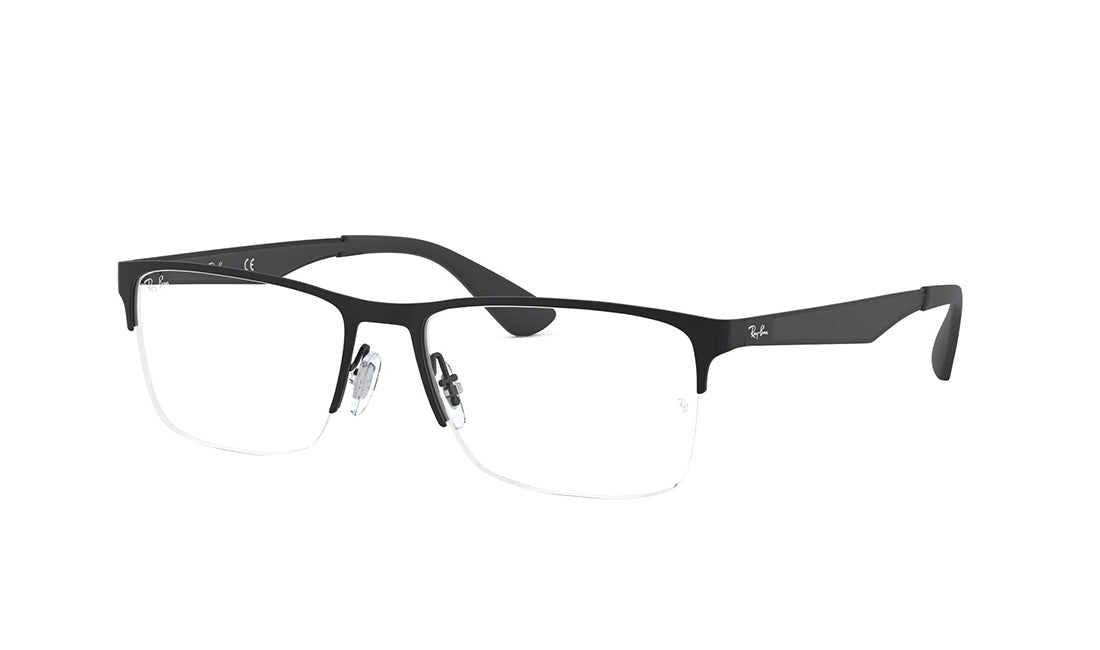 Frames Rayban 0RX6335 Black, Frames, Grey, Large, Medium, Mens, Metal, Prescription, Rayban, Rectangle