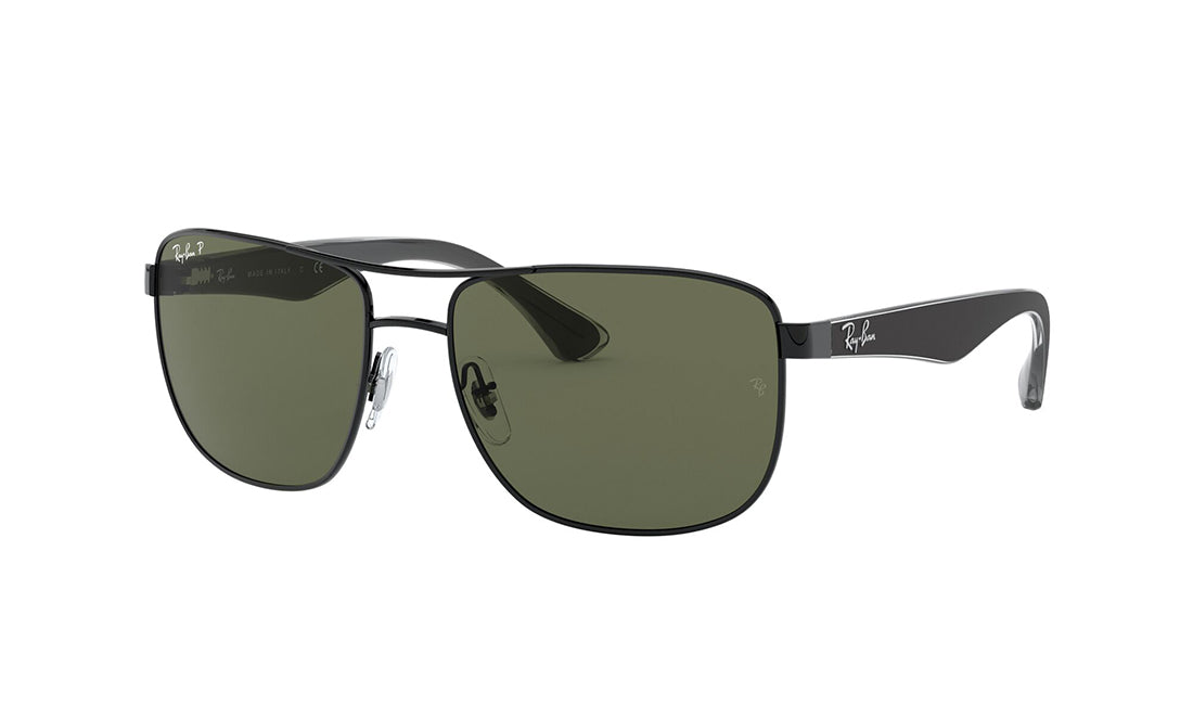 Sunglasses Rayban 3533 (Polarized) Aviator, Black, Large, Mens, Metal, Polarized, Prescription, Rayban, Sunglasses