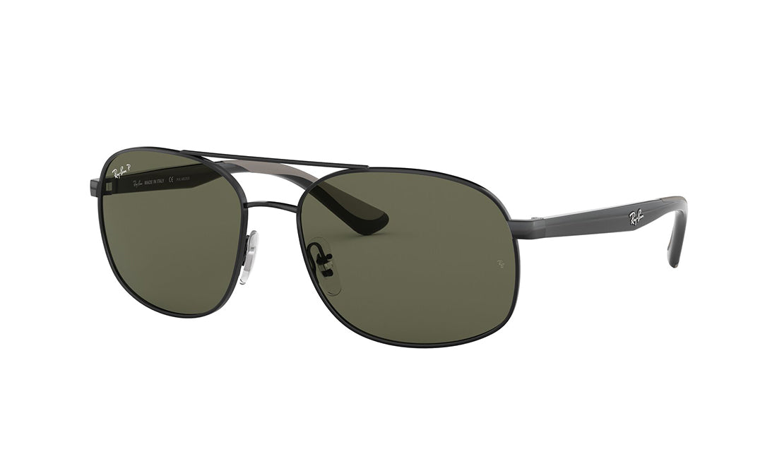 Sunglasses Rayban 3593 (Polarized) Aviator, Black, Large, Mens, Metal, Polarized, Prescription, Rayban, Sunglasses