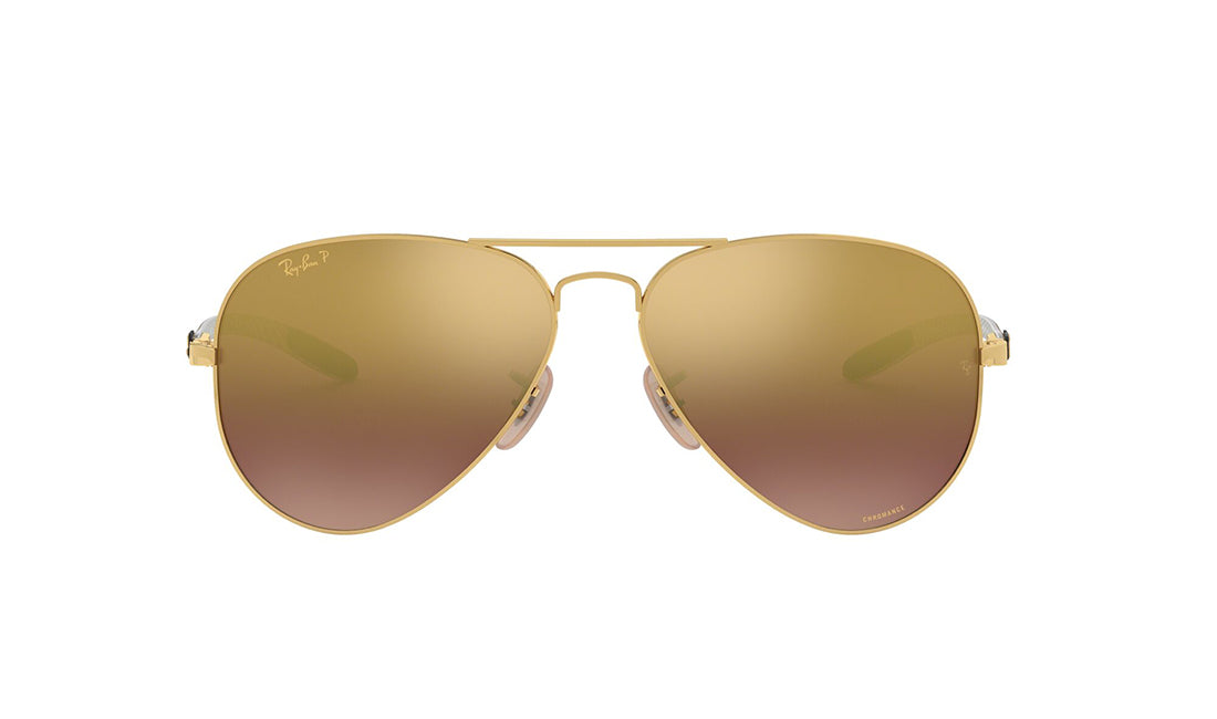 Sunglasses Rayban 8317CH (Polarized) Aviator, Gold, Large, Mens, Metal, Polarized, Prescription, Rayban, Sunglasses