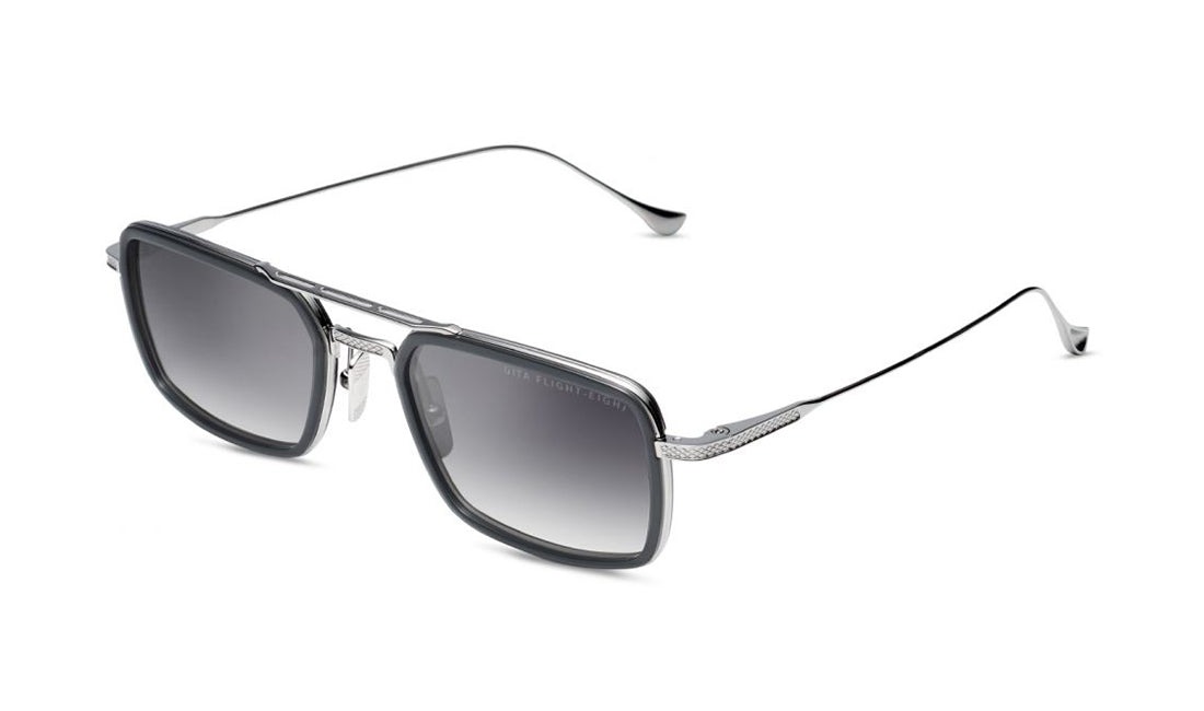 Sunglasses DITA Flight 008 Black, Dita, Grey, Medium, Mens, Non-Polarized, Non-Prescription, Rectangle, Sunglasses, Titanium