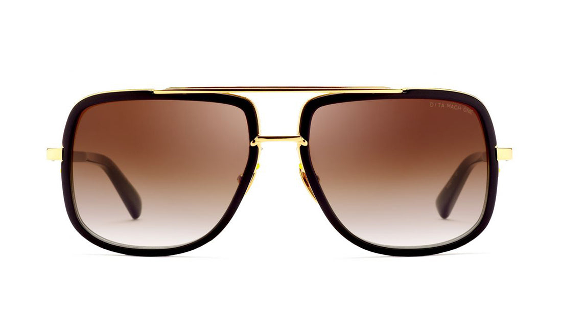 Sunglasses DITA Mach-One Aviator, Black, Dita, Gold, Grey, Large, Mens, Non-Polarized, Non-Prescription, Sunglasses, Titanium