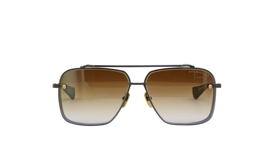 Sunglasses DITA Mach Six Aviator, Black, Dita, Gold, Large, Mens, Non-Polarized, Non-Prescription, Sunglasses, Titanium