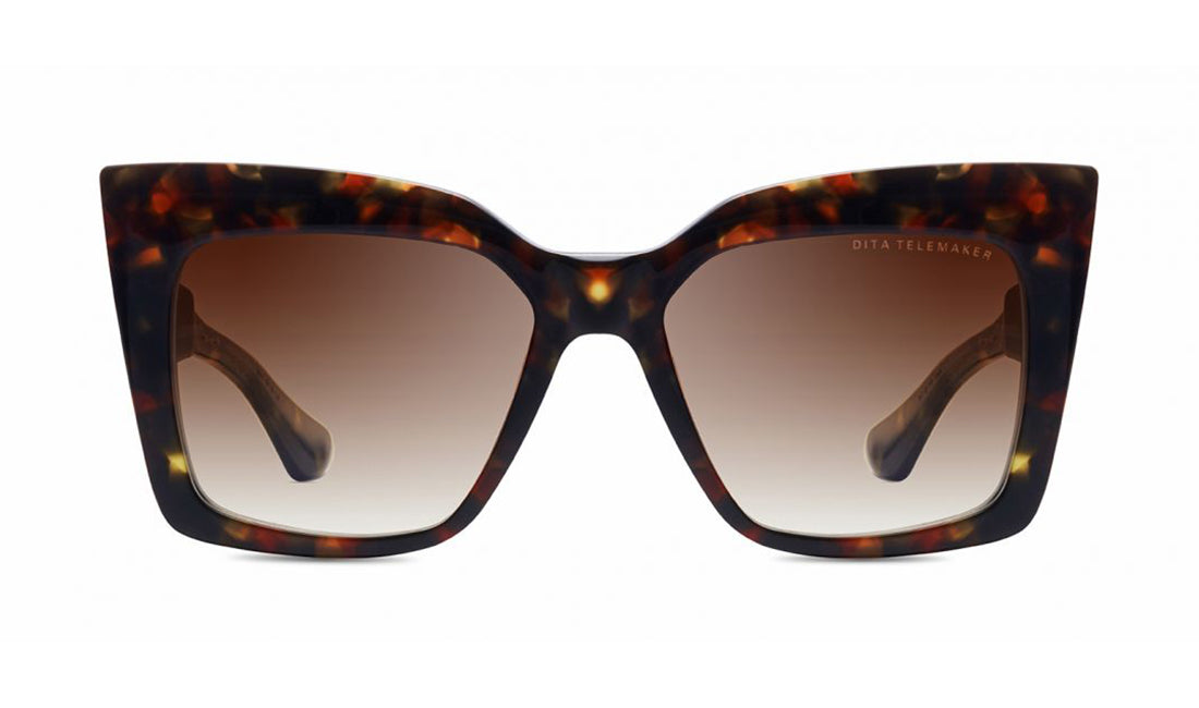 Sunglasses DITA Telemaker Cat Eye, Clear, Dita, Havana, Large, Non-Polarized, Non-Prescription, Plastic, Sunglasses, Womens